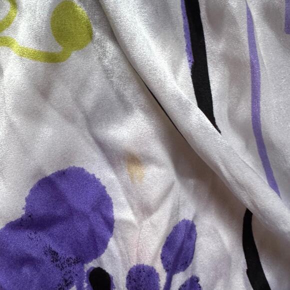 Vintage y2k 2000s satin Bebe halter top with tie neck and floral pattern - Picture 5 of 8